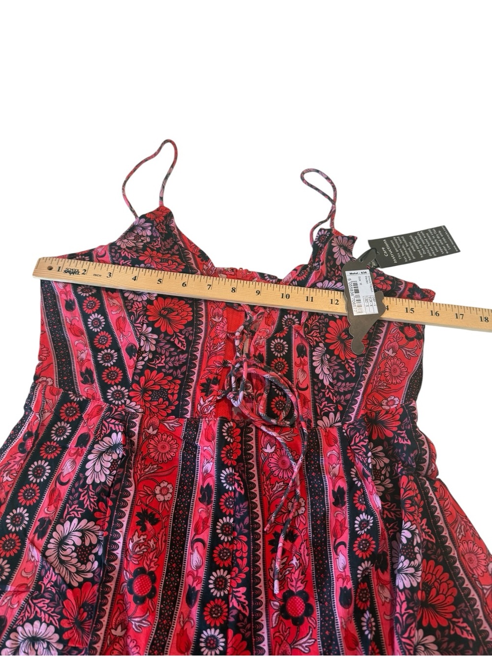 Motel Rocks Red Floral Print Strappy Romper - Picture 8 of 15